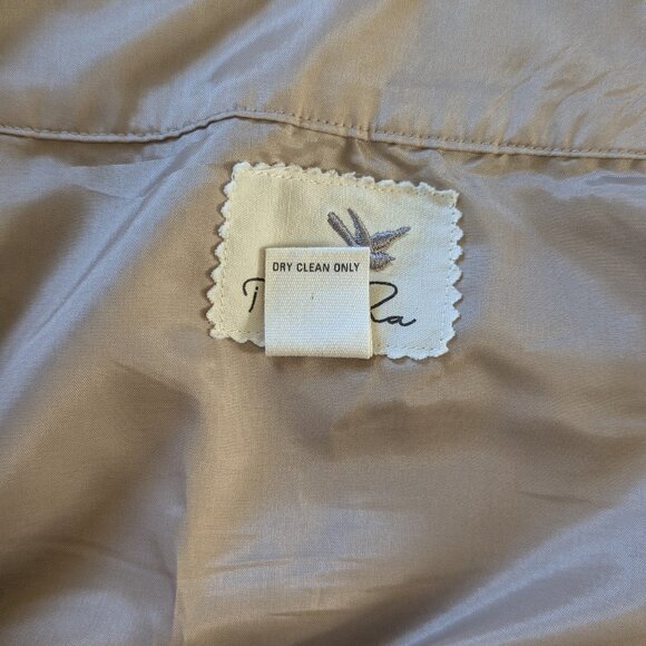 Tabitha Anthropologie Beige Linen Cotton Pleated Pencil Skirt Womens 8 - Picture 5 of 7